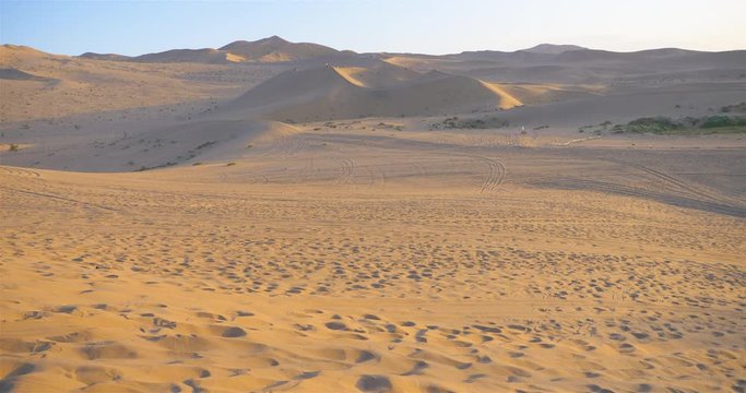 Beautiful dusk landscape view of desert in Dunhuang Gansu China.
