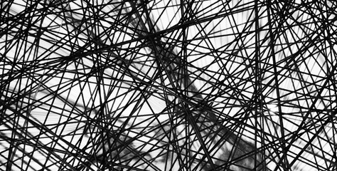 Black thread. Abstract black lines.