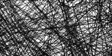 Black thread. Abstract black lines.