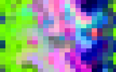 Pink blue green abstract background with squares