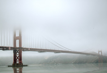 golden gate bridge in the fog