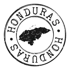 Foto op Aluminium Honduras Map Silhouette Postal Passport Stamp Round Vector Icon. © josepperianes