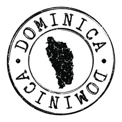 Obraz na płótnie Canvas Dominica Stamp Postal. Map Silhouette Seal. Passport Round Design. Vector Icon. Design Retro Travel.