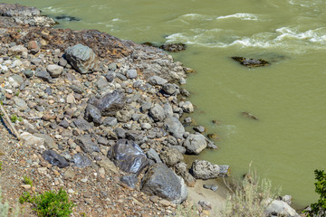 Majestic mountain river in summer in Vancouver, Canada.