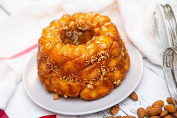 kuglof with almond and honey
