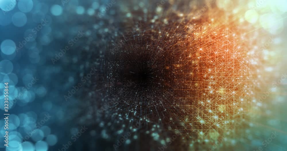 Poster abstract tech background made of printed circuit board. depth of field effect and bokeh. internet co
