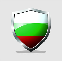 bulgaria country flag shield icon with white background