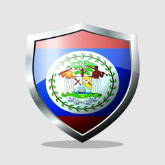 Belize country flag shield icon with white background