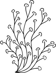 Abstract doodle single floral element for decoration patterns, wrapping paper, wallpaper, cards, invitations, packing boxes, bouquets. Isolated on white background. Vector stock illustration.