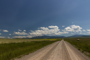 empty road in the field