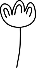 Obraz premium Abstract doodle single floral element for decoration patterns, wrapping paper, wallpaper, cards, invitations, packing boxes, bouquets. Isolated on white background. Vector stock illustration.