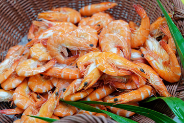 Fresh Prawns, seafood market