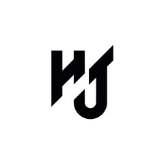 HJ H J letter logo design vector.