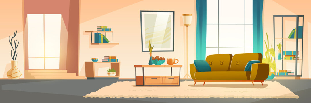 cartoon background living room selections