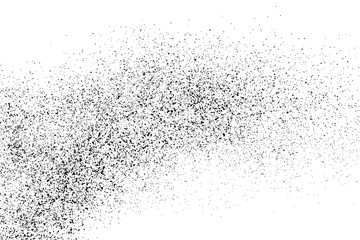 Black Grainy Texture Isolated On White Background. Dust Overlay. Dark Noise Granules. Digitally Generated Image. Vector Design Elements, Illustration, Eps 10.
