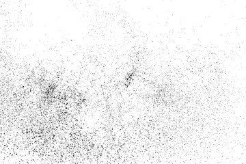 Black Grainy Texture Isolated On White Background. Dust Overlay. Dark Noise Granules. Digitally Generated Image. Vector Design Elements, Illustration, Eps 10.