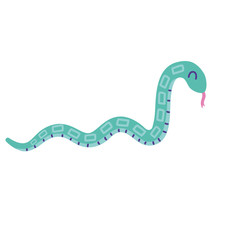 green snake animal cartoon doodle color