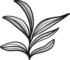 Abstract doodle single floral element for decoration patterns, wrapping paper, wallpaper, cards, invitations, packing boxes, bouquets. Isolated on white background. Vector stock illustration.