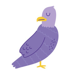 purple bird animal cartoon doodle color