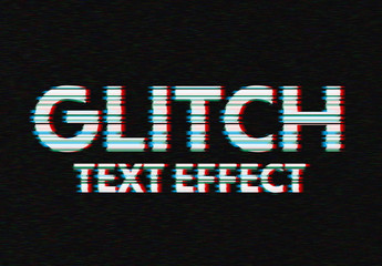 Glitch Text Effect Mockup