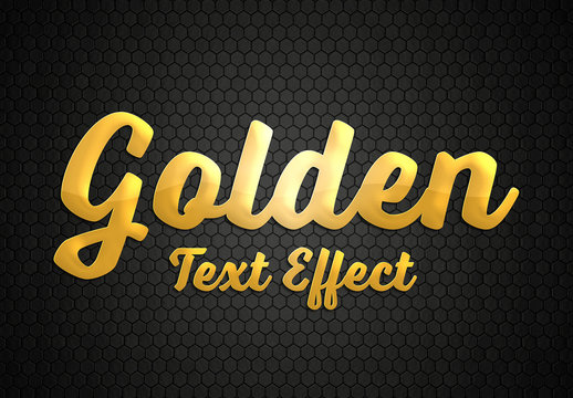 Gold Style Text Effect Mockup