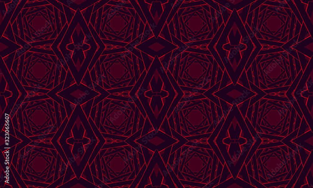 Aufkleber 3d rendering. seamless modern pink beam light square grid pattern wall design texture background.