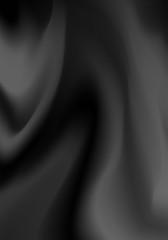 Abstract black background. Black silk fabric. Soft monochrome gradient. Luxurious wavy folds of satin texture. Material for a neutral background design of elegant wallpaper.