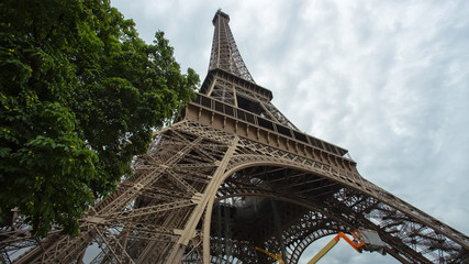 The famous Eiffel Tower of Paris. France.