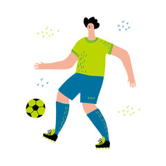 Plakat Soccer Player Flat Vector Illustration on white background