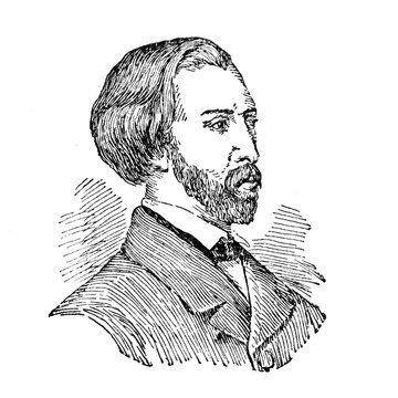 1800s drawing of Musset, famous for literature.