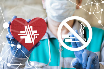 No Cigarette Nicotine Medicine Concept. Health Care and Smoke. Stop Smoking Medical Requirement.