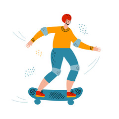A man on a skateboard. Hand drawn illustration made in vector