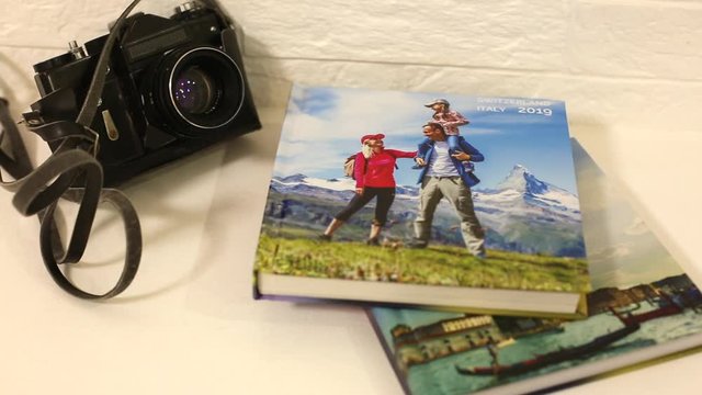 Photo album with photos of travel