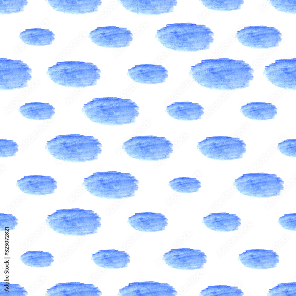 Aufkleber watercolor abstract backdrop. modern watercolor seamless pattern with blue clouds on white backgroun