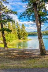 Majestic mountain lake in Canada.