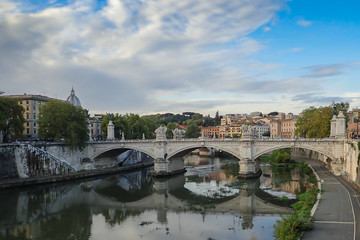 Fototapeta na wymiar Ponte Sant' Angelo, Rome Italy