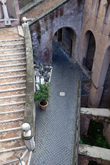 Stone staircase in Castel Sant' Angelo, Rome Italy