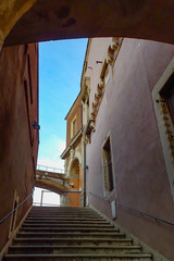 Stone staircase in Castel Sant' Angelo, Rome Italy