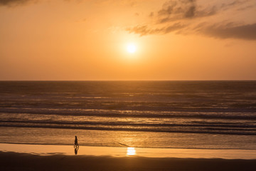 Fototapeta premium Sonnenuntergang am Muriwai Beach, Auckland
