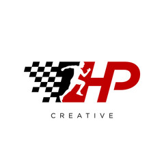 hp run logo design vector icon