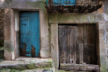 Old doors in the historic town of Miranda del Castañar. Spain.