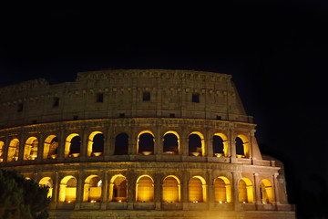 Fototapeta na wymiar Colosseum at night, Rome Italy
