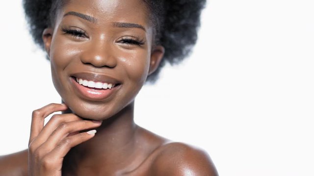 Pretty Afro-american model smiling and posing