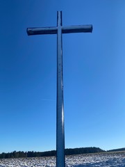 Kreuz Denkmal auf dem Christkindelseck auf einem Berg in Tuttlingen bei Nendingen