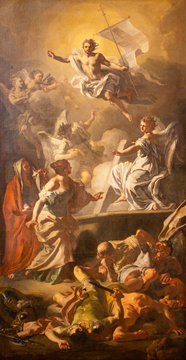Vienna, Austria. 2019/11/7. Resurrection of Christ. c. 1720. Oil in canvas. By Francesco Solimena (1657 – 1747). Österreichische Galerie Belvedere – Austrian Gallery Belvedere.
