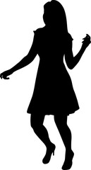 Vector silhouette of a dancing woman. Vector girl illustration