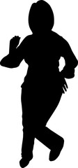 Vector silhouette of a dancing woman. Vector girl illustration