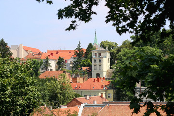 Historical architecture in uptown Zagreb, Croatia.