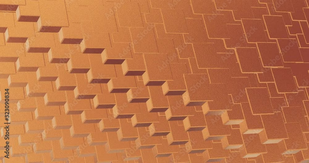 Poster abstract geometric rose golden backgroundfoil tiles texture seamless loop background 3d rendering