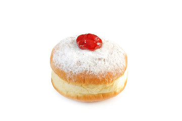 Jelly doughnut isolated on white background